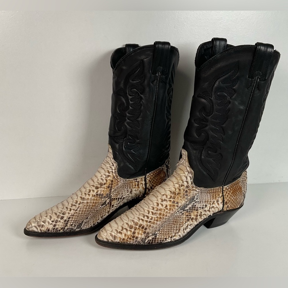 Vintage Abilene Python Cowgirl Boots | USA Made | Off White | Women’s 8.5 M